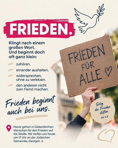 Frieden beginnt auch bei uns. 

#augustinusgelsenkirchen #frieden #friedenswegderreligionen #gelsenkirchen