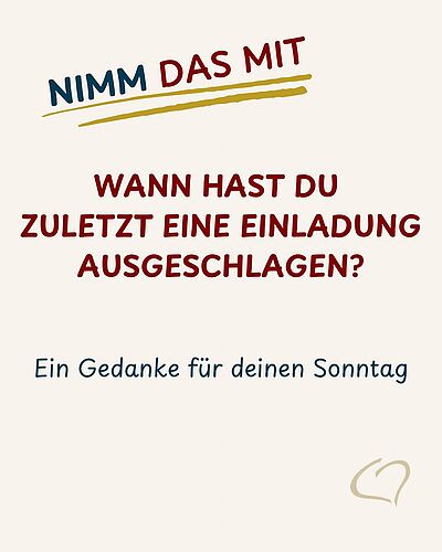Manchmal sind unsere Tage so voll, dass wir kaum merken, was wir alles verpassen.

Im Sonntagsevangelium erzählt Jesus...