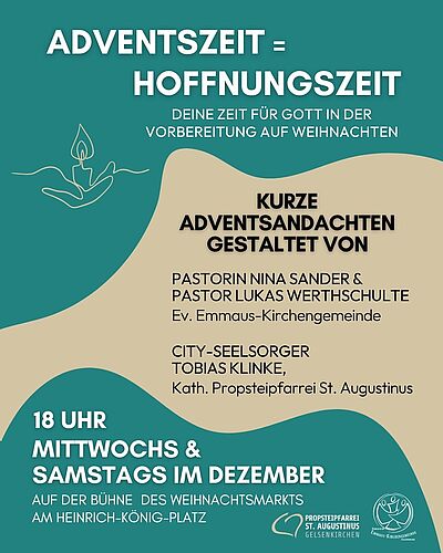 Unter dem Motto "Adventszeit = Hoffnungszeit" veranstaltet die Propsteipfarrei gemeinsam mit der Ev....