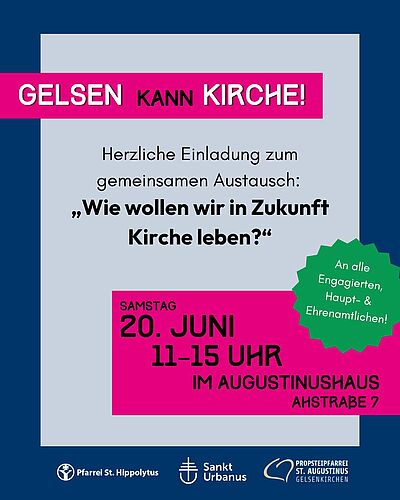 "Wie wollen wir in Zukunft Kirche leben?" – diese Frage steht am Samstag, den 20. Juni im Zentrum der Veranstaltung, zu...